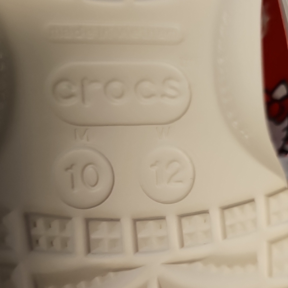 Hello Kitty Women's 12 Mens 10 Size Classic Crocs - Red and White - Picture 9 of 12